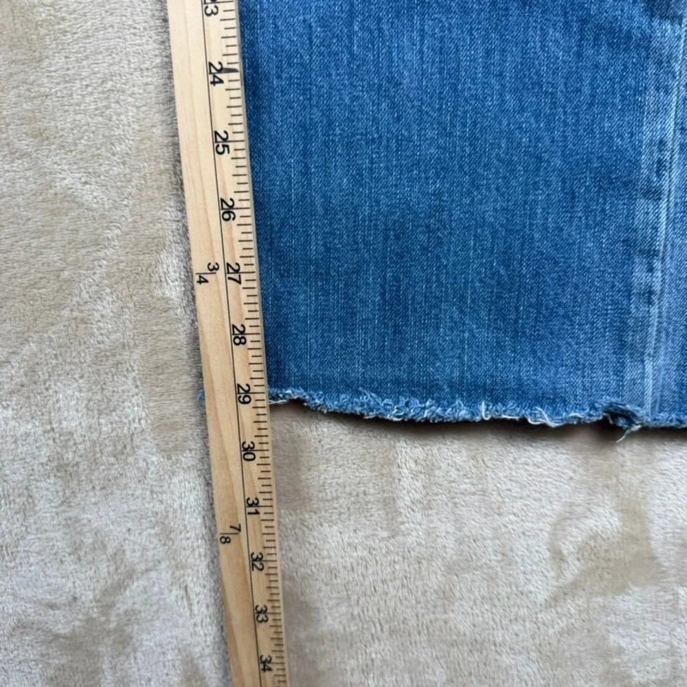 Polo Ralph Lauren Vintage 67 Mens Straight Leg Blue Denim Jeans 32x32 Raw Hem